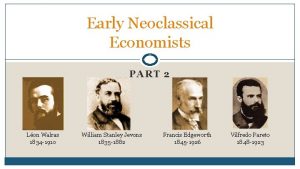 Early Neoclassical Economists PART 2 Lon Walras 1834