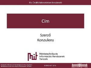 BSc nll laboratrium beszmol Cm Szerz Konzulens Budapesti