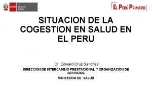 SITUACION DE LA COGESTION EN SALUD EN EL