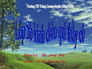 Khoa hc St gang thp Gio vin Th