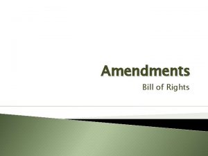 Amendments Bill of Rights Background Bill of Rights