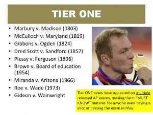 TIER ONE Marbury v Madison 1803 Mc Culloch