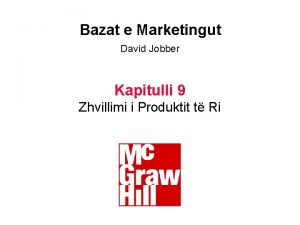 Bazat e Marketingut David Jobber Kapitulli 9 Zhvillimi