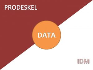 PRODESKEL DATA IDM PRODESKEL IDM Tujuan Untuk menentukan