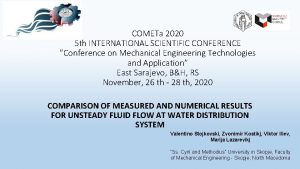 COMETa 2020 5 th INTERNATIONAL SCIENTIFIC CONFERENCE Conference