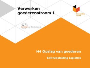 Verwerken goederenstroom 1 H 4 Opslag van goederen