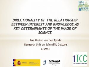 Ana Muoz van den Eynde Research Unit on