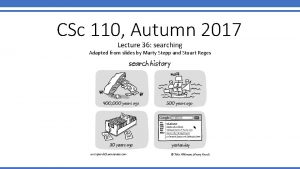 CSc 110 Autumn 2017 Lecture 36 searching Adapted