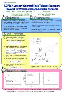 IEEE Globecom 2007 Edith C H Ngai Yangfan