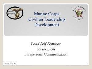 Marine Corps Civilian Leadership Development Lead Self Seminar