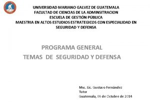 UNIVERSIDAD MARIANO GALVEZ DE GUATEMALA FACULTAD DE CIENCIAS