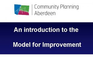 An introduction to the Model for Improvement Model