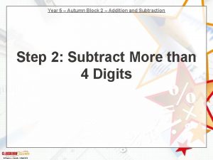 Year 5 Autumn Block 2 Addition and Subtraction