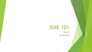 ISNE 101 Week 8 Dr Ken Cosh Next