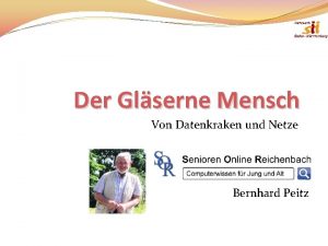 Der Glserne Mensch Von Datenkraken und Netze Bernhard