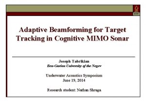 BGU Adaptive Beamforming for Target Tracking in Cognitive
