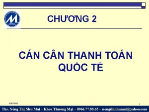 CHNG 2 CN C N THANH TON QUC