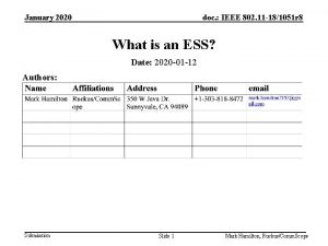 January 2020 doc IEEE 802 11 181051 r