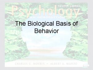 The Biological Basis of Behavior Psychology An Introduction
