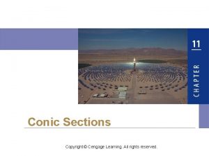 Conic Sections Copyright Cengage Learning All rights reserved