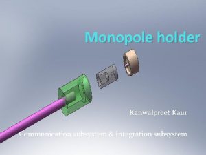 Monopole holder Kanwalpreet Kaur Communication subsystem Integration subsystem