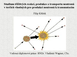 Studium ttivch reakc produkce a transportu neutron v