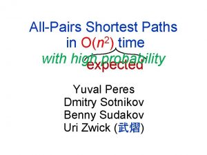 AllPairs Shortest Paths 2 in On time with