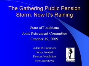 The Gathering Public Pension Storm Now Its Raining