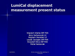 Lumi Cal displacement measurement present status Wojciech Wierba