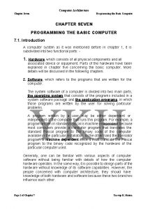 Computer Architecture Chapter Seven Programming the Basic Computer