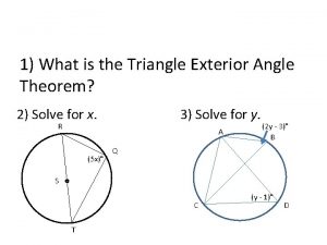 1 What is the Triangle Exterior Angle Theorem