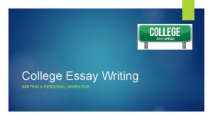 Personal narrative college essay