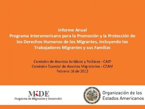 Informe Anual Programa Interamericano para la Promocin y