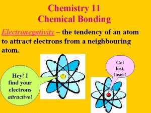Chemistry 11 Chemical Bonding Electronegativity the tendency of