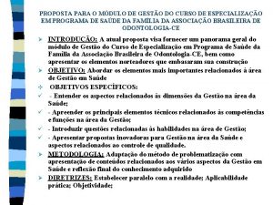 PROPOSTA PARA O MDULO DE GESTO DO CURSO