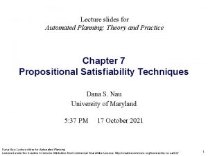 Lecture slides for Automated Planning Theory and Practice