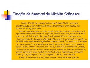 Emoie de toamn de Nichita Stnescu Poezia Emoie