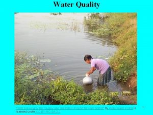 Water Quality Safe Drinking Water Supply and Sanitation