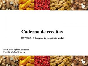 Caderno de receitas HSP 0282 Alimentao e contexto