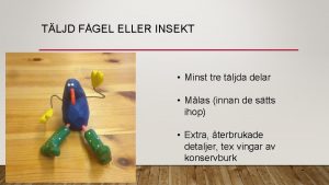 TLJD FGEL ELLER INSEKT Minst tre tljda delar