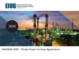 2020 WINDABA 2020 Private Power Purchase Agreements South