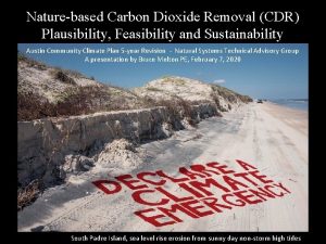 Naturebased Carbon Dioxide Removal CDR Plausibility Feasibility and