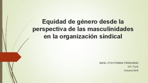 Equidad de gnero desde la perspectiva de las