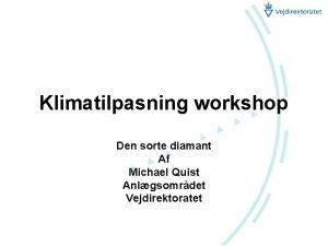 Klimatilpasning workshop Den sorte diamant Af Michael Quist