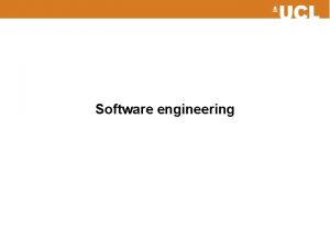 Software engineering The software lifecycle Requirements Use cases