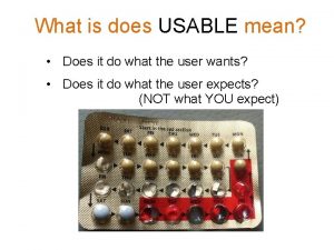 What is does USABLE mean Does it do