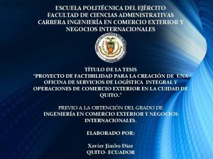 ESCUELA POLITCNICA DEL EJRCITO FACULTAD DE CIENCIAS ADMINISTRATIVAS