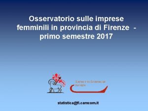 Osservatorio sulle imprese femminili in provincia di Firenze