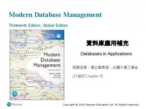 Modern Database Management Thirteenth Edition Global Edition Databases