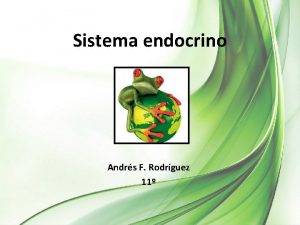 Sistema endocrino Andrs F Rodrguez 11 Qu es